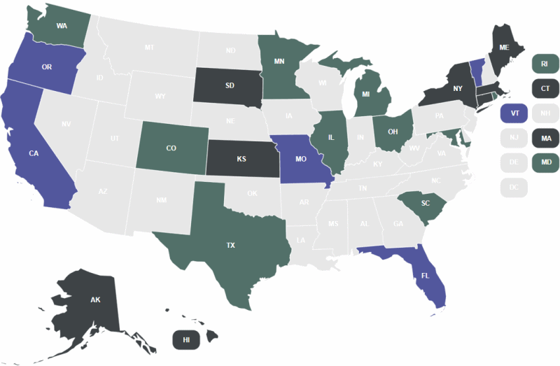Residential Energy Disclosure Policies Map